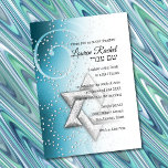 Bat Mitzvah Turquoise Shimmer Star of David Invitation<br><div class="desc">Bar Mitzvah and Bat Mitzvah invitation sets designed by Umua. Printed and shipped by Zazzle or its partners.</div>