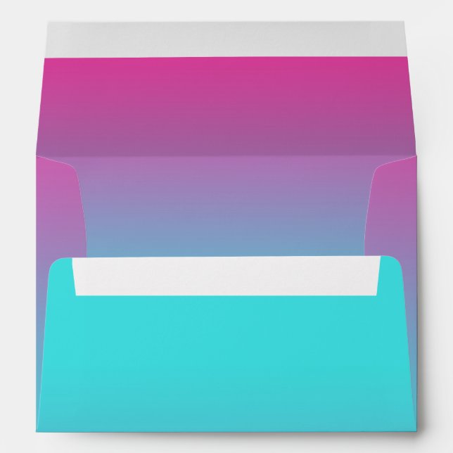 Bat Mitzvah Turquoise to Pink Ombre Envelope (Back (Bottom))