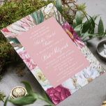 Bat Mitzvah Watercolor Floral<br><div class="desc">Bat Mitzvah Watercolor Floral Invitations features a stylish watercolor flower background with eucalyptus,  palm fronds,  roses,  peonies and ferns in muted tones of plum,  burgundy,  green,  peach and pink. Personalised by editing the text in the text boxes provided. Designed by ©Evco Studio www.zazzle.com/store/evcostudio</div>