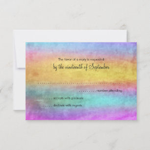 Bat Mitzvah Watercolor Streaks RSVP Card