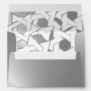 Bat Mitzvah White Star of David on Any Colour Envelope