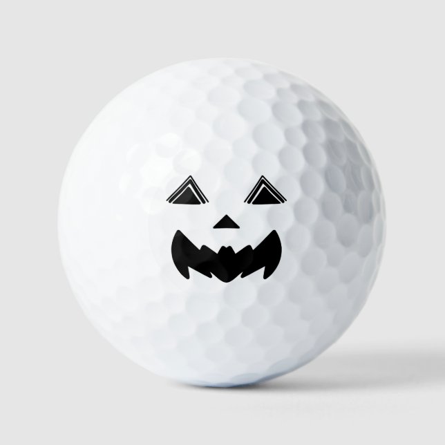 Bat-Mouth Jack O’Lantern with Lined Triangle Eyes  Golf Balls (Front)