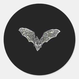 Bat Night Vampire Halloween Wing Flying Mammals Ba Classic Round Sticker