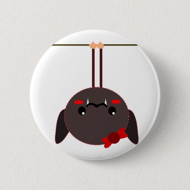 bat on a wire vampire 6 cm round badge (Front)