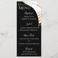 Bat or Bar Mitzvah Black/Gold Food Menu