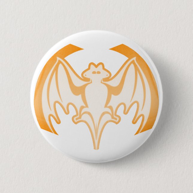 Bat Orange Inv The MUSEUM Zazzle Gifts 6 Cm Round Badge (Front)
