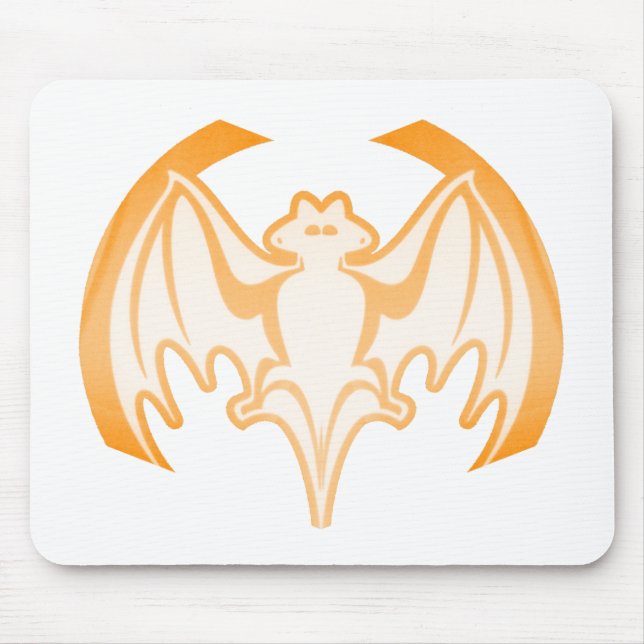 Bat Orange Inv The MUSEUM Zazzle Gifts Mouse Pad (Front)