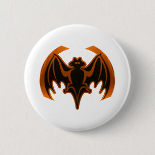 Bat Orange The MUSEUM Zazzle Gifts 6 Cm Round Badge