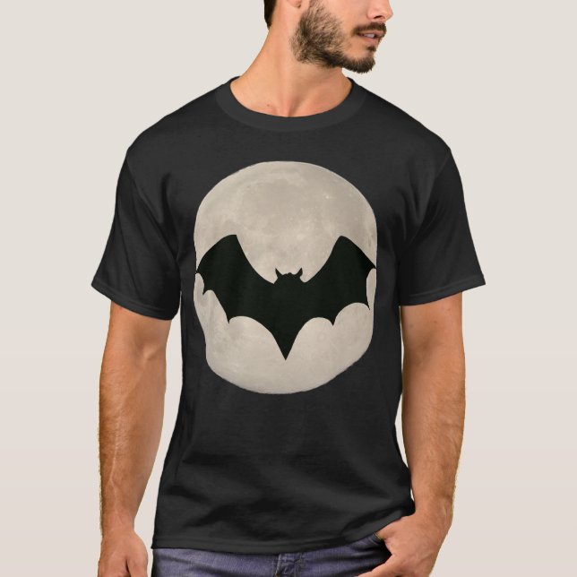 Bat over Full Moon T-Shirt (Front)