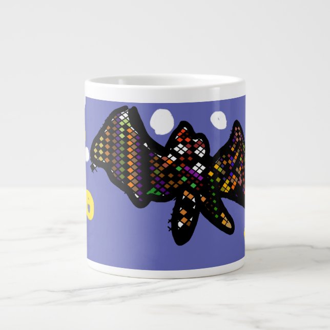 Bat patch Halloween Large Coffee Mug (Front)