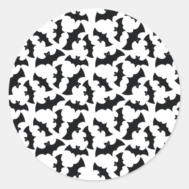 bat pattern classic round sticker (Front)