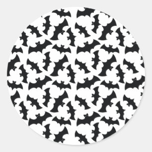 bat pattern classic round sticker