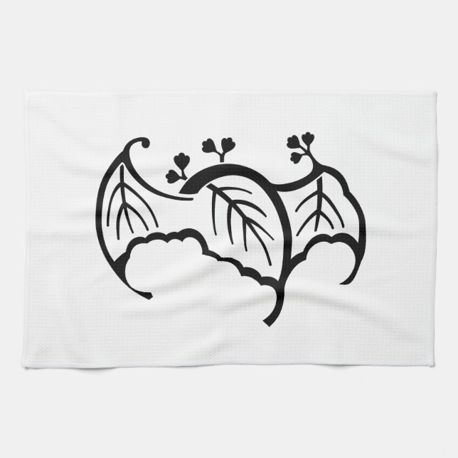 Bat Paulownia Tea Towel (Horizontal)