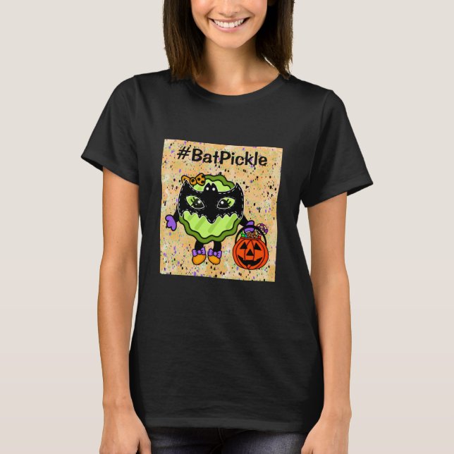 Bat Pickle | Funny Halloween Pickle   T-Shirt (Front)