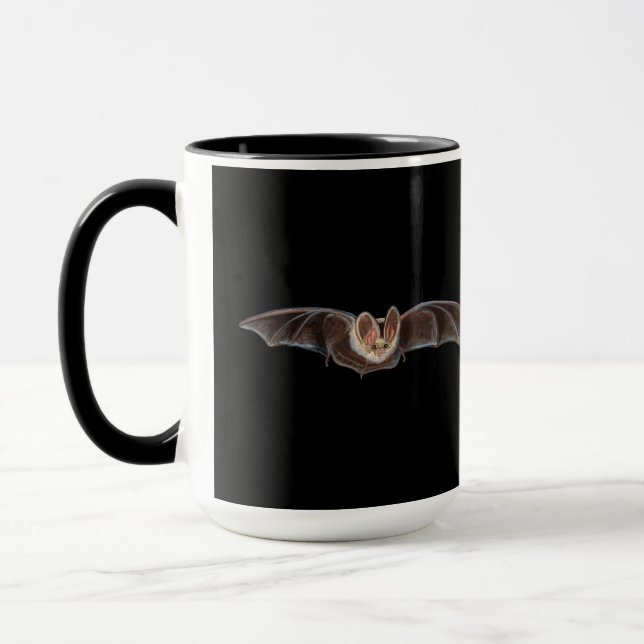 Bat Pipistrellus pipistrellus Illustration Black Mug (Left)