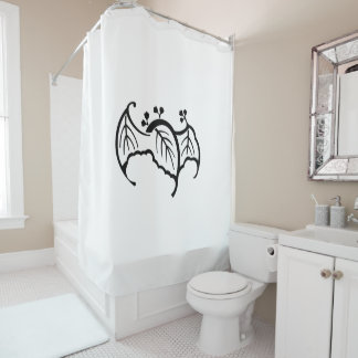 Bat shaped paulownia shower curtain