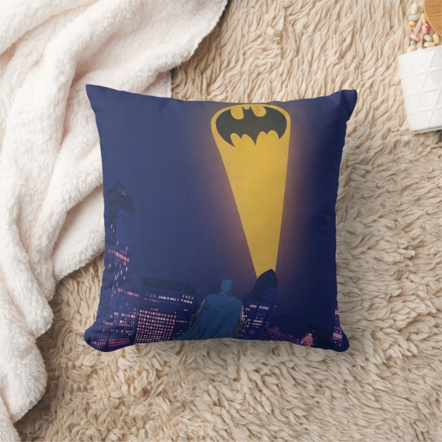 Bat Signal Over Gotham Cushion (Blanket)