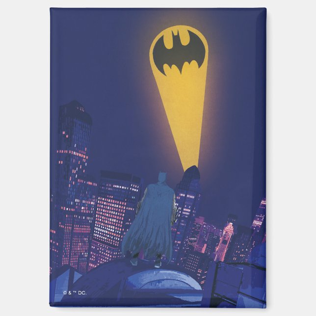Bat Signal Over Gotham Magnet (Front)