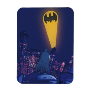 Bat Signal Over Gotham Magnet