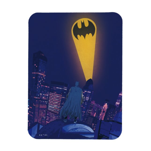 Bat Signal Over Gotham Magnet (Vertical)