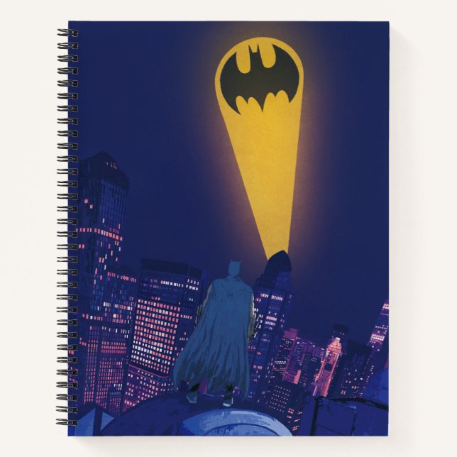 Bat Signal Over Gotham Notebook (Front)