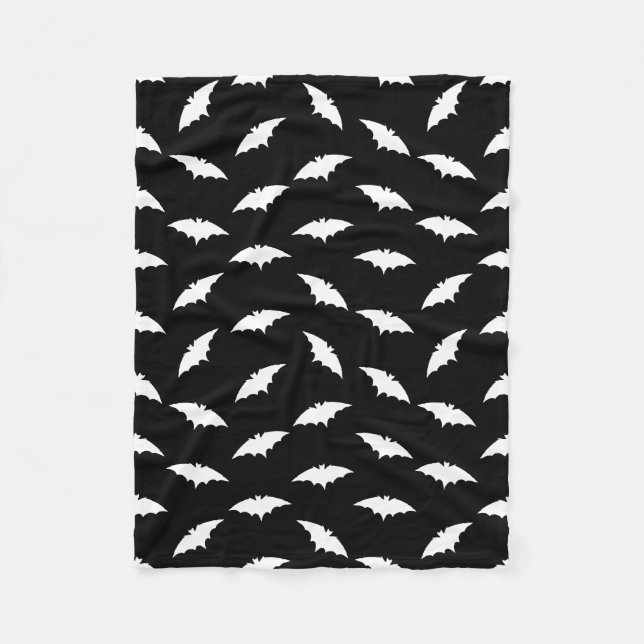 Bat Silhouette Shape Art Pattern Halloween Bats Fleece Blanket (Front)
