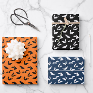 Bat Silhouettes Pattern Wrapping Paper Sheet
