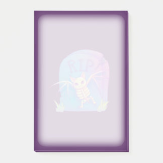 Bat Skeleton RIP Gravestone Halloween Drawing Post-it Notes