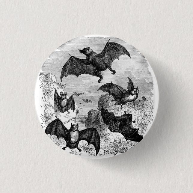 Bat Sketch 3 Cm Round Badge (Front)