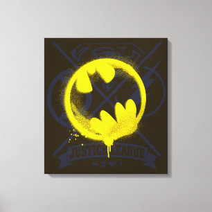 Bat Symbol Tagged Over Justice League Canvas Print