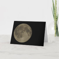 Bat & The Full Moon Greeting Card, Blank Inside