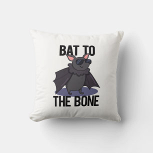 Bat To The Bone Funny Animal Pun  Cushion