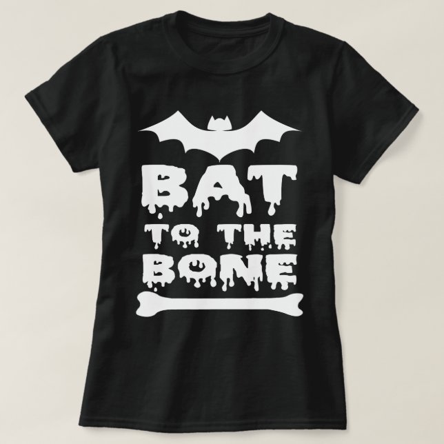 Bat To The Bone Gothic T-Shirt (Design Front)