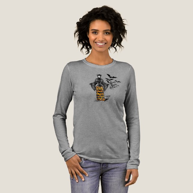 Bat victorian lady Halloween  t shirt (Full Front)