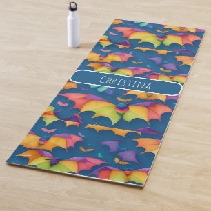 Bat Watercolor Colorful Personalized Pattern Yoga Mat