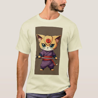 Bat-Wielding Dream Cat: Adorably Fierce T-Shirt