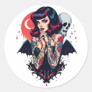 Bat Wing Beauty Classic Round Sticker