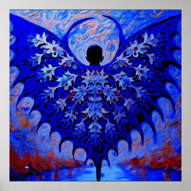 Bat Wing Creature With Awesome Blue Wingspread Poster (Front)