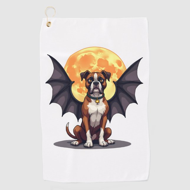 Bat Wings Boxer Golf Towel (Front)