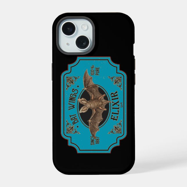 BAT WINGS ELIXIR  funny halloween  iPhone 15 Case (Back)