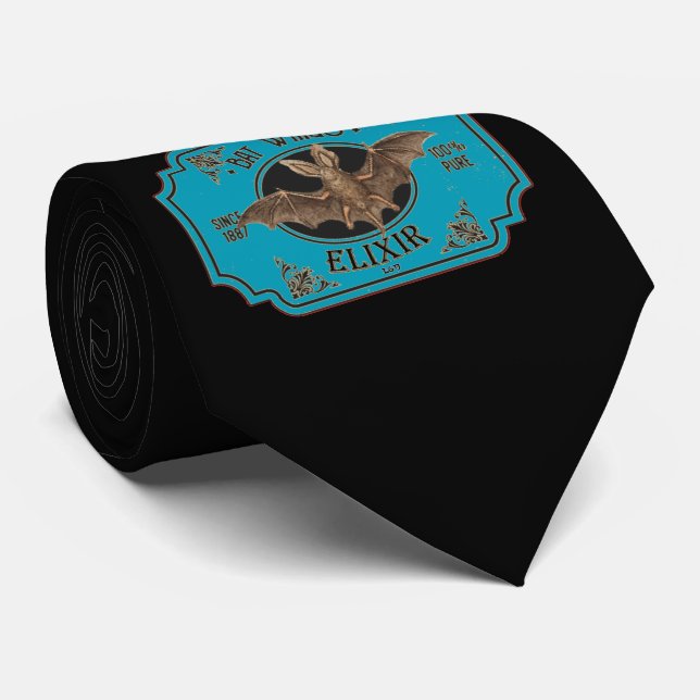 BAT WINGS ELIXIR  funny halloween  Tie (Rolled)