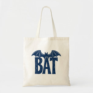 Bat Wings Halloween Linocut Design Tote Bag