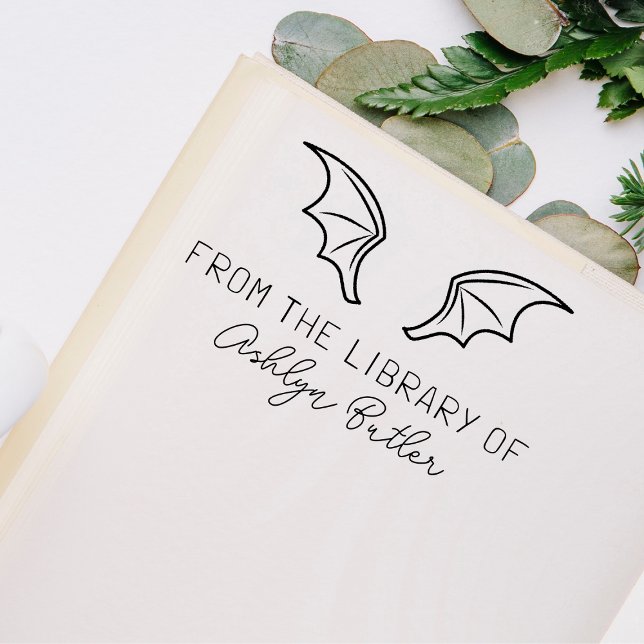 Bat Wings Personal Book Self Inking Stamp (Creator Uploaded)