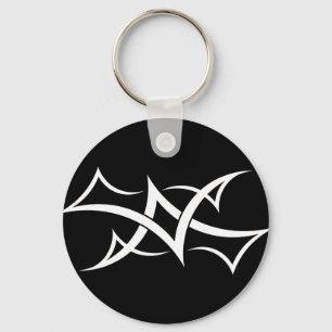 Bat wings tribal key ring