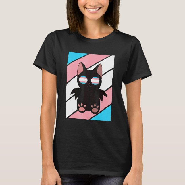 Bat With Pride Transgender Flag LGBTQ Proud Ally P T-Shirt (Front)