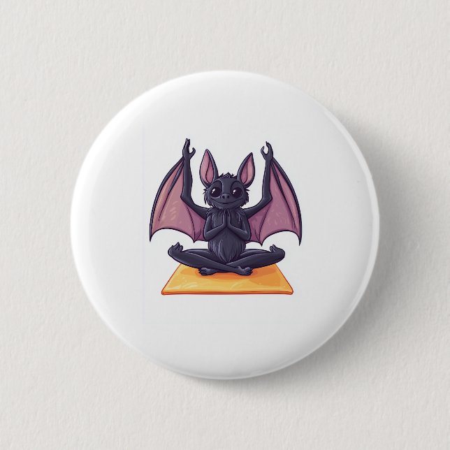 Bat Yoga Flow 6 Cm Round Badge (Front)