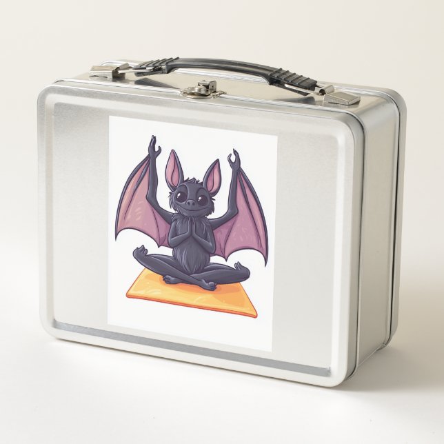 Bat Yoga Flow Metal Lunch Box (Front)