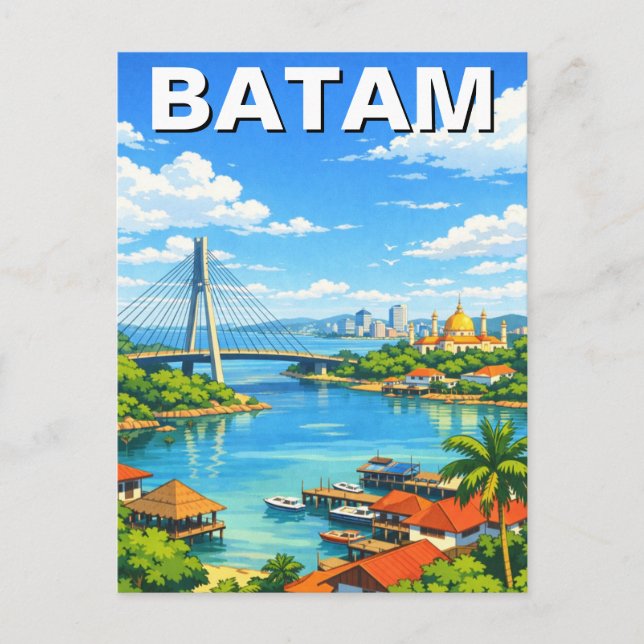 Batam Indonesia Travel Postcard (Front)