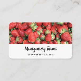 Batch of Red Juicy Strawberries Business Card