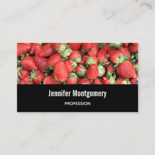 Batch of Red Juicy Strawberries Photograph Business Card